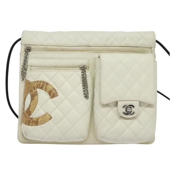 Chanel Cambon White Leather shoulder - Picture 1 of 10